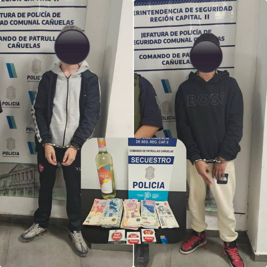 Dos menores capturados por robar plata, vino y cigarros de una despensa